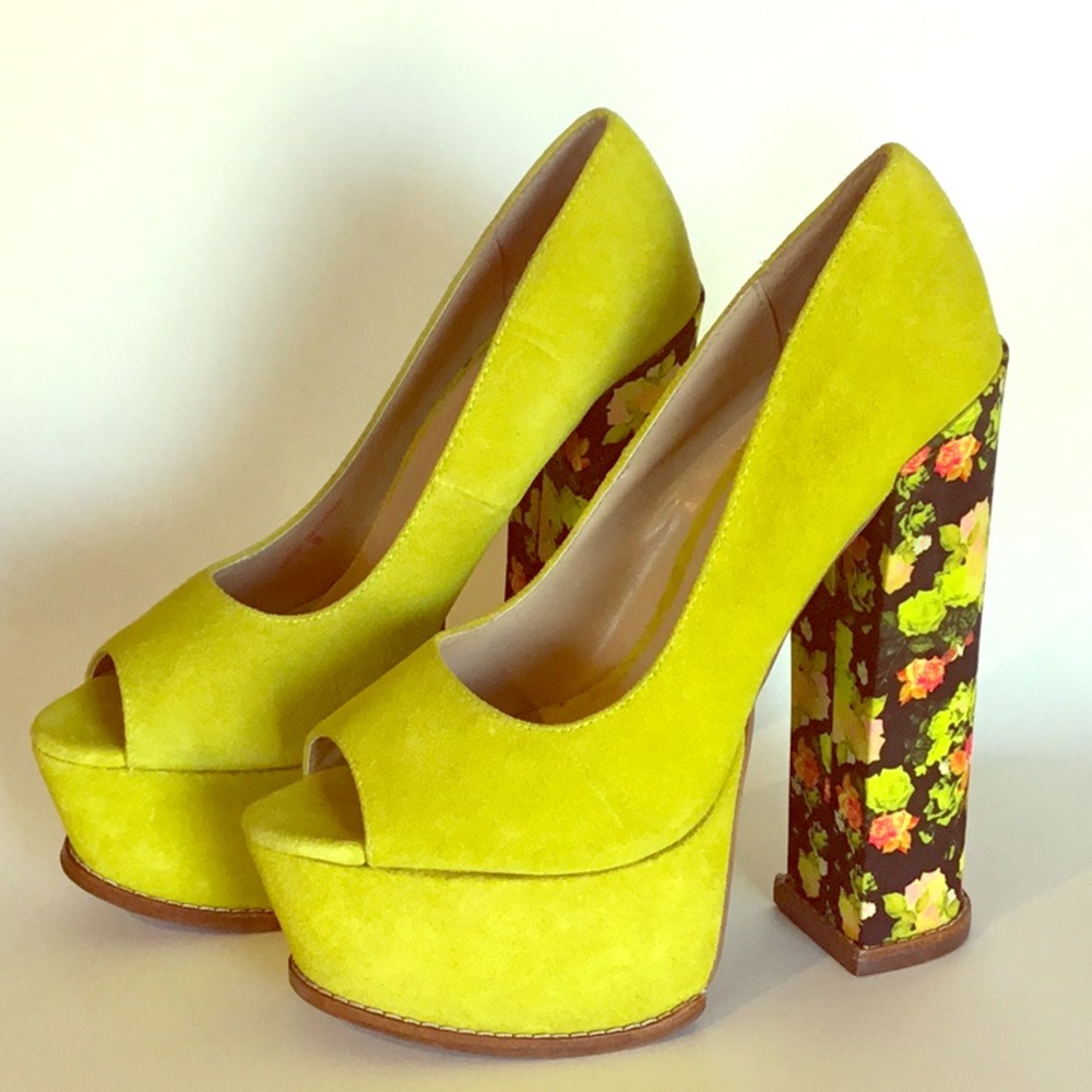 KILLER HEELS...Suede Open Toe Platforms